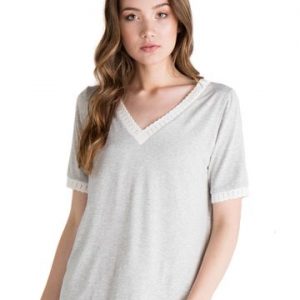 BLUSA MALHA BARRA LARGA DETALHE TRICOT PP MESCLA/OFF WHITE