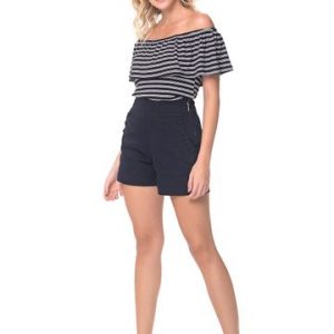 SHORT SARJA ALFAIATARIA BOTÕES BOLSO 36 NAVY