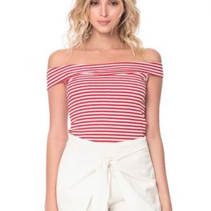 BLUSA MALHA CIGANINHA LISTRA PP VERMELHO