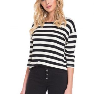 BLUSA MALHA BATEAU LISTRA PP BLACK/OFF