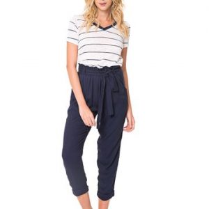 CALÇA TECIDO CLOCHARD COM PREGAS 36 NAVY
