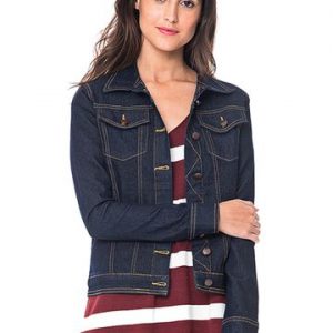 JAQUETA JEANS CLÁSSICA PESPONTO OCRE 36 JEANS ESCURO