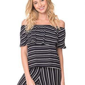 BLUSA MALHA CIGANINHA LISTRA PP BLACK