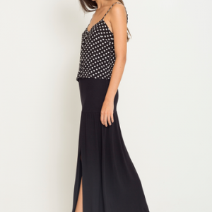 SAIA MALHA LONGA FENDA  PP PRETO