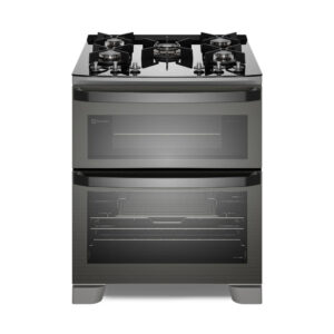 Fogão 5 bocas Electrolux Cinza Expert Função Air Fryer, 2 Fornos, Grill e Timer (FE5AD)