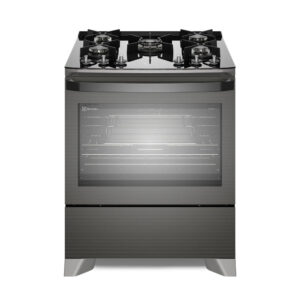 Fogão 5 bocas Electrolux Cinza Expert Função Air Fryer, Mesa Vidro, Grill e Timer (FE5AP)