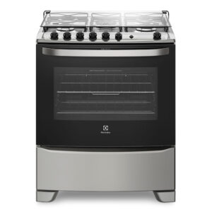 Fogão 5 Bocas Electrolux Prata com Tripla Chama e Forno Easy to Clean (76USQ)