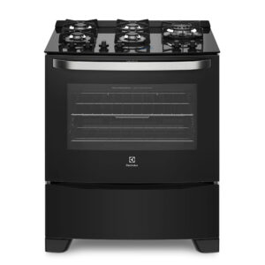 Fogão 5 Bocas Electrolux Preto com Mesa de Vidro e Food Sensor (76GRS)