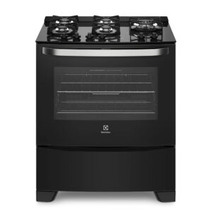 Fogão 5 Bocas Electrolux Preto com Mesa de Vidro e Tripla Chama (76SPV)