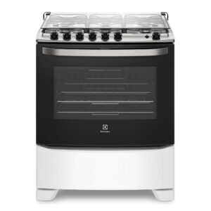 Fogão 6 Bocas Electrolux Branco com Porta Full Glass e Vidro Interno Removível (76UB6)
