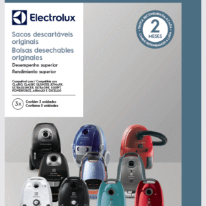 Kit 3 Sacos de aspirador de pó - Modelos: Clario, Classic Silencer, Jetmaxx, Ultrasilencer, Ultraone, Equipt e Powerforce (SWECL) Electrolux